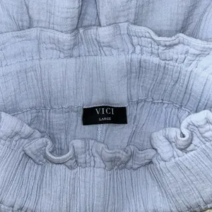 VICI Women’s Spring Paperbag High Waist Baby Blue Pull On Cotton Shorts Sz Large thumbnail 5