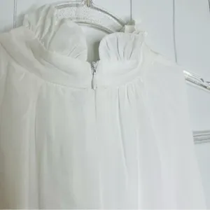 TCEC White Twirl Around Tier Mini Dress Halter Sleeveless Bridal Shower Spring S thumbnail 7