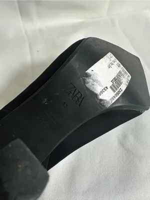Sh32. Zara Black Stretch Sock Bootie - Fashion Heel thumbnail 6