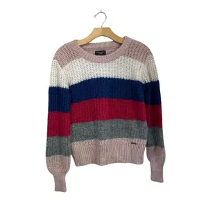 Abercombie‎ & Fitch Wool Blend Color Block Crewneck Cozy Sweater Size M thumbnail 2