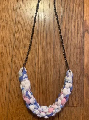 Handmade Cotton Knotted Tie Dyed Necklace thumbnail 1