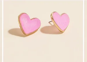 Heart Druzy Stone Stud Earrings thumbnail 2