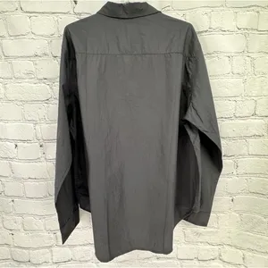 NWT Quince Poplin Long Sleeve Shirt Women's XL Black 100% Organic Cotton LS thumbnail 4