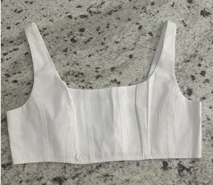 Staud white cropped tank top sz 8 thumbnail 1