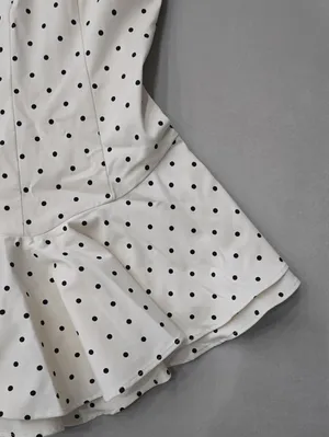 NWOT! Zara White Polka Dot Slip Romper Mini Dress with Black Dots Size M thumbnail 3