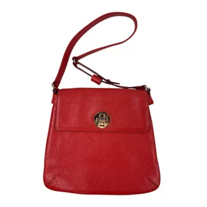 Kate Spade York Street Noel Double Vanessa Red Leather Shoulder Handbag OS thumbnail 4