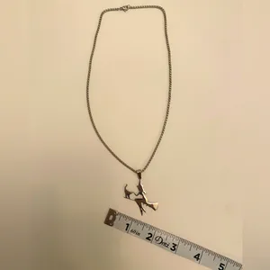 Witch Broom Cat Pendant Necklace Women Witchcraft Silvery Color Hollow Out‎ thumbnail 10