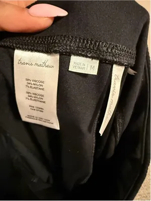 Travis Mathew Beyond The Coast Womens Pants Drawstring Black Jogger Size Medium thumbnail 6