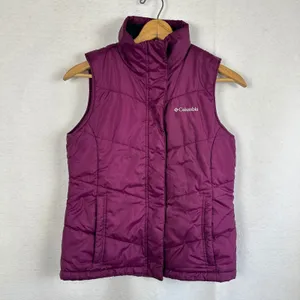 Columbia Purple Quilted Puffer Vest Womens‎ Small Fleece Lined Insulated Winter thumbnail 2