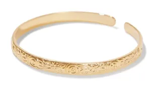 Our Spare Change floral Gold Plated Jewerly small cuff bracelet thumbnail 1