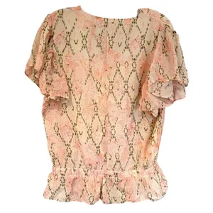 Ramy Brook‎ Eleanor Wrap Blouse Womens M Pink Peplum Boho Feminine Dainty Y2K thumbnail 5