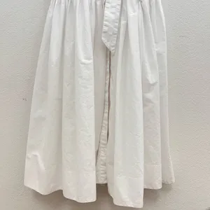 Brittany Fuson White Louisa Button-Front 100% Cotton Tiered Belted Maxi Dress XS thumbnail 7