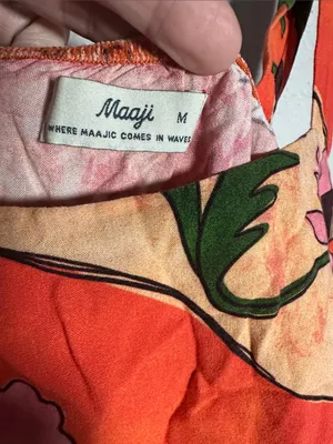 Maaji Orange Floral Top Summer Babydoll Tropical Camisole Ecologyc Medium thumbnail 3