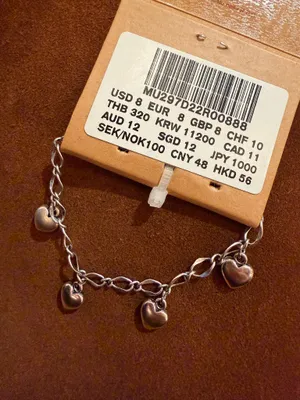 Brandy melville silver heart charm bracelet thumbnail 5