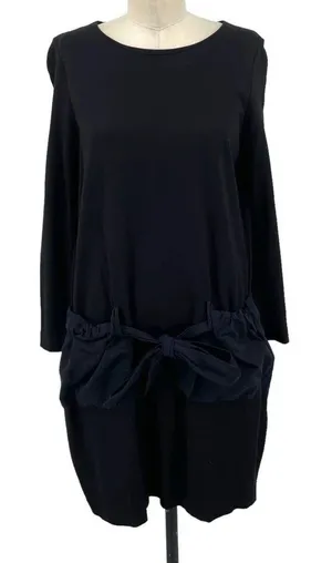 COS Black Tie Front Long Sleeve Paperbag‎ Skirt Dress Size Small thumbnail 1