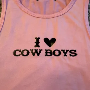 I Love Cowboys Pink Tank Top thumbnail 3