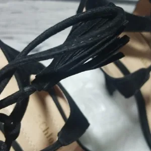 Chase + Chloe strappy fringe leather heels sz 6 thumbnail 5