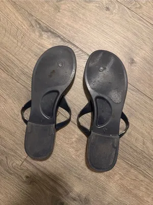 Tory Burch Navy Jelly Logo Thong Sandals with Gold Emblem thumbnail 4