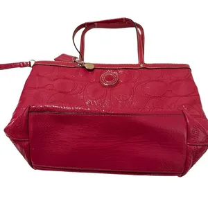 Coach Legacy Stitched Signature C Tote Bag Berry Pink Patent Leather‎ Preppy Y2K thumbnail 4