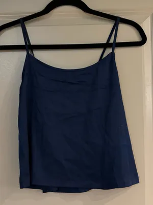 NWT Brandy Melville Navy Satin Tank Top thumbnail 1