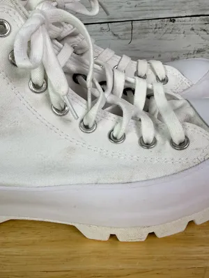 Converse Chuck Taylor All Star Lug Sole Platform Hi Cut White Canvas Sneakers thumbnail 4