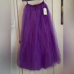 🆕 WDPL Women's A-Line Tulle Strips Ruffles Tutu Ball Gown Skirts thumbnail 3