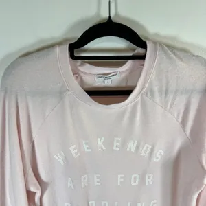 Grayson Threads Pink Weekends Are For Cuddling Graphic Sweatshirt‎ Large NWT thumbnail 2