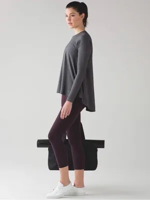 Lululemon Acadia Long Sleeve Heathered Pitch Grey Athletic Active Top Shirt thumbnail 13