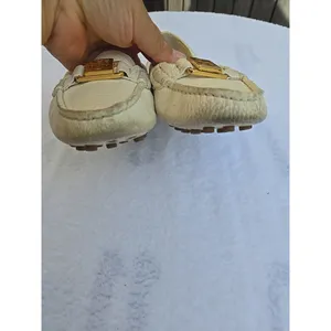 Tory Burch Kendrick Gold Pebbled Leather Moccasin Drivers Driving Loafers 5.5 M thumbnail 2
