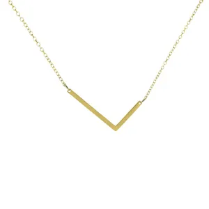 Savvy Cie Jewels 14K Gold Plated Initial Pendant Necklace with Gift Box thumbnail 1