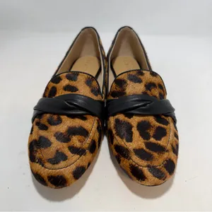 Talbots Ryan Twist Leopard Calf Hair Loafers Womens US 9M Leather Flats thumbnail 2