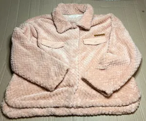 Simply Southern Simply Soft Sherpa Shacket in a light pink thumbnail 1