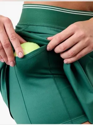 Athleta Deep Green Active Skirt with Striped Waistband thumbnail 3
