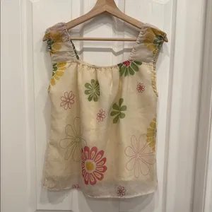 Vintage Y2K funky daisy print blouse Yellow Size M thumbnail 2