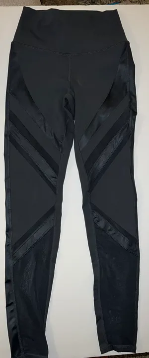 Alo Leggings Pants Womens Xtra Small XS Gray Pull On Skinny RN# 87370 Mesh thumbnail 4