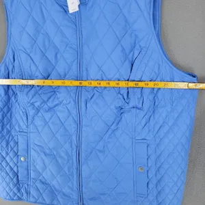 New Talbots Down Puffer Vest 2X Blue‎ Plus Preppy Quilted Fleece Lined thumbnail 4