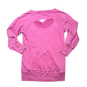 Daily Practice Anthropologie Long sleeve Batwing Pullover Dress Pink Cutout Back thumbnail 7