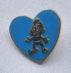 2016 Variety Smurf Pin Blue Heart Gold Tone Enamel Lapel Hat Bag Gear‎ B22 thumbnail 1