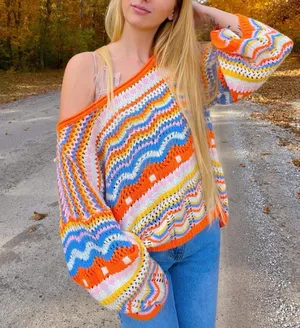 SheIn Crochet sweater thumbnail 1