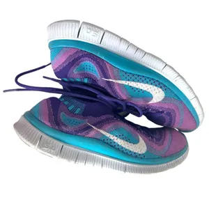 Nike Free Women’s Sneakers Running Teal Purple Pink Stretch Fabric Size 7.5 thumbnail 4