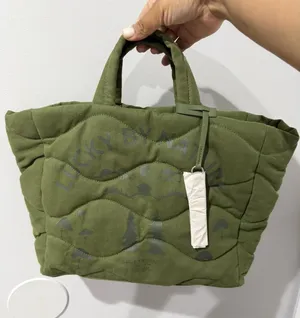 Lucky Brand Lucky By‎ Nature Womens Tote Bag Loden Green Multi Quilted Design L thumbnail 1