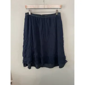 J.Crew Womens Skirt Navy Blue Textured Silk Blend A-Line Size 12 thumbnail 3