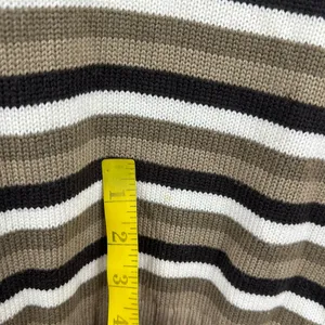 Vintage Y2K Striped Mock Neck Sweater Size Medium Academia Boho Early 2000s thumbnail 3