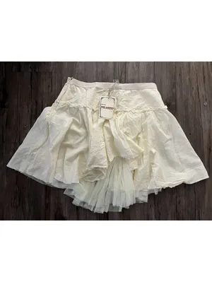 NWT VTG Velocity Layered Ruffle Tiered Mini Skirt Cream Boho thumbnail 6
