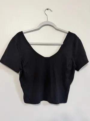Lululemon Align T-Shirt Black Crop Top Size 10 Nulu thumbnail 2
