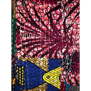 Raj Cotton Embroidered Pants Size L Patchwork Wide Leg Boho Artsy Vibrant Color thumbnail 4