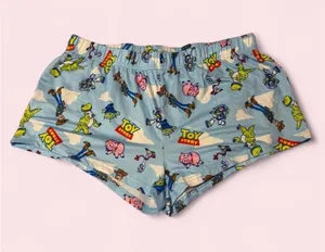 Disney Light Blue Toy Story Pajama Shorts with Multicolor Characters thumbnail 1