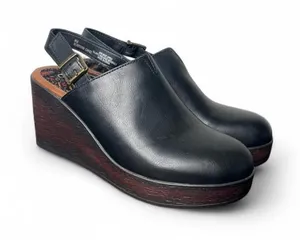 NEW BOC Born Concept Closed Toe Slingback Wedge Mule Clog in Black Size 8 thumbnail 1