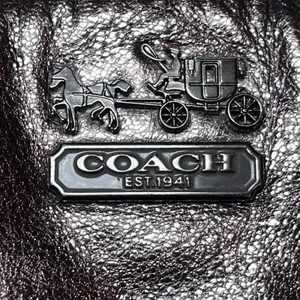 Coach Madison Sophia 18816 Gunmetal Metallic Leather Satchel Handbag Purse GUC thumbnail 12