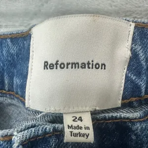 Reformation Cary/Val 90s High Rise Jeans Cotton Blue Wash Classic Womens‎ 24 thumbnail 4